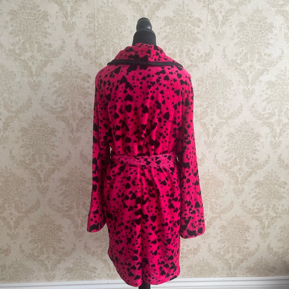 La SENZA Hot Pink and Black Harts Print Robe - Picture 4 of 10